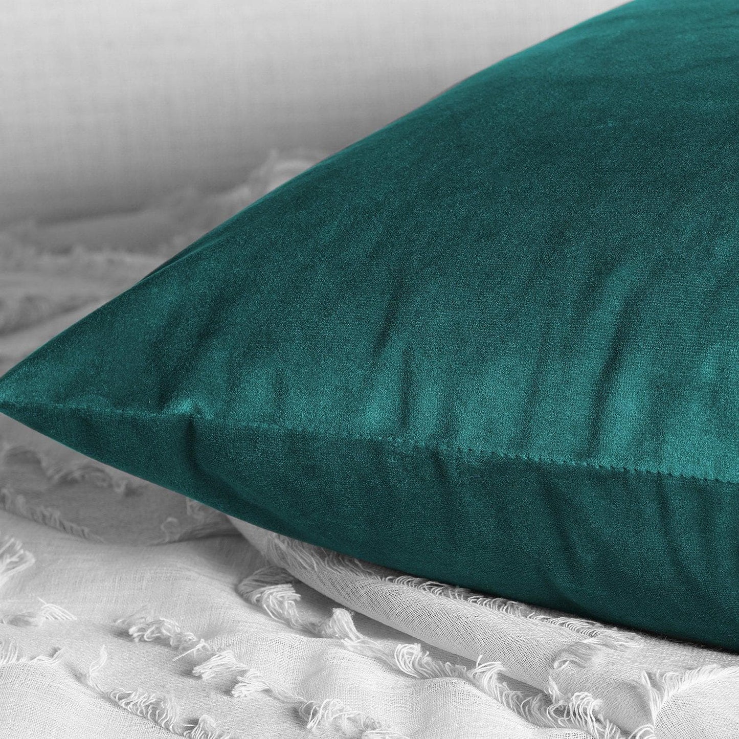 Deep Sea Teal Heritage Plush Velvet Cushion Covers - Pair - HalfPriceDrapes.com