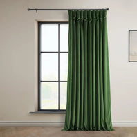 Eden Green Extra Wide Heritage Plush Velvet Curtain - HalfPriceDrapes.com
