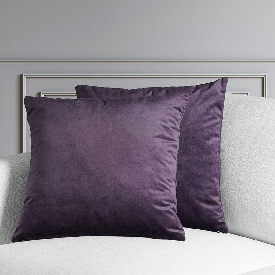 Omega Purple Heritage Plush Velvet Cushion Covers - Pair - HalfPriceDrapes.com