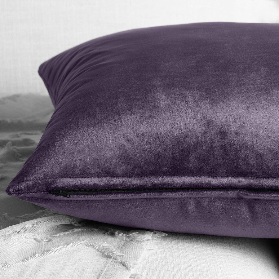 Omega Purple Heritage Plush Velvet Cushion Covers - Pair - HalfPriceDrapes.com