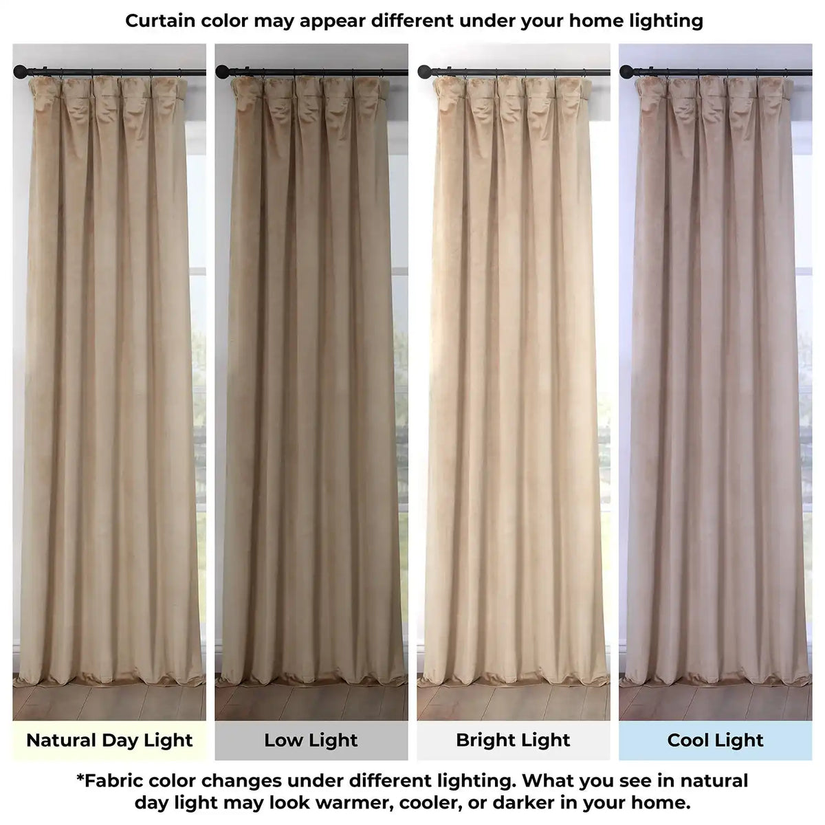 Museum Taupe Heritage Plush Velvet Room Darkening Curtain
