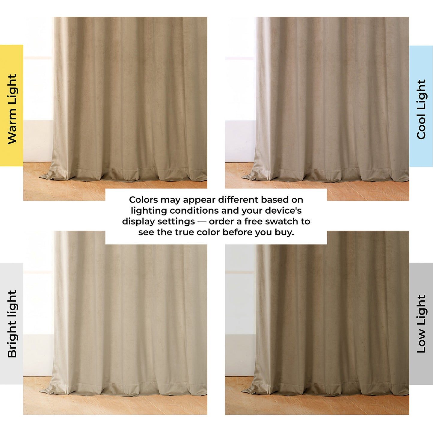 Museum Taupe Heritage Plush Velvet Room Darkening Curtain