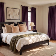 Winter Plum Heritage Plush Velvet Room Darkening Curtain