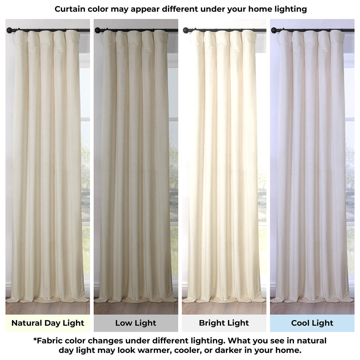 Au Lait Crème Extra Wide Heritage Plush Velvet Room Darkening Curtain