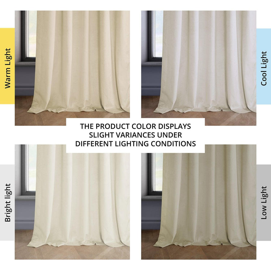 Au Lait Crème French Pleat Heritage Plush Velvet Curtain - HalfPriceDrapes.com