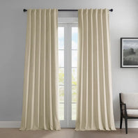 Au Lait Crème Heritage Plush Velvet Room Darkening Curtain - HalfPriceDrapes.com
