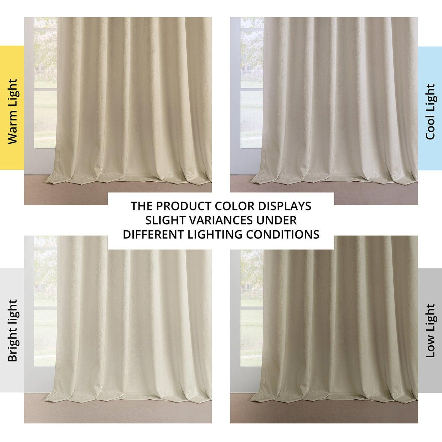 Au Lait Crème Heritage Plush Velvet Room Darkening Curtain - HalfPriceDrapes.com