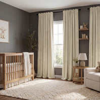 Au Lait Crème Heritage Plush Velvet Custom Curtain