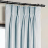 Aquarius Blue French Pleat Heritage Plush Velvet Curtain - HalfPriceDrapes.com