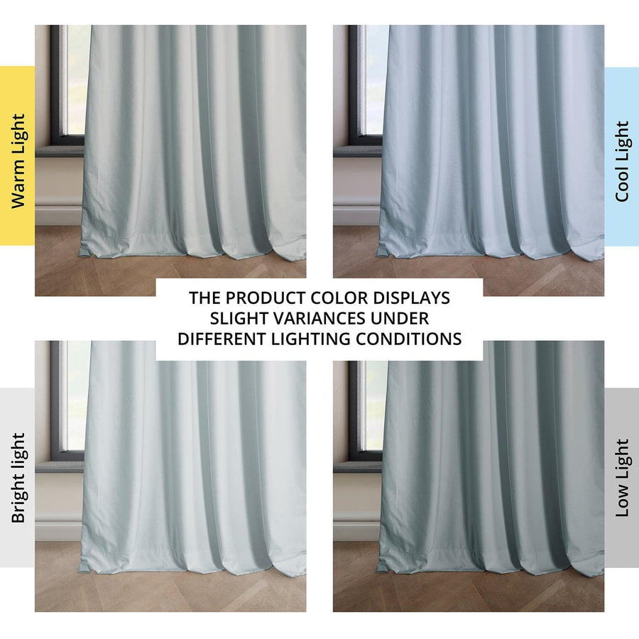 Aquarius Blue Heritage Plush Velvet Curtain - HalfPriceDrapes.com