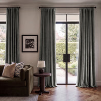 Pepper Grey Heritage Plush Velvet Room Darkening Curtain