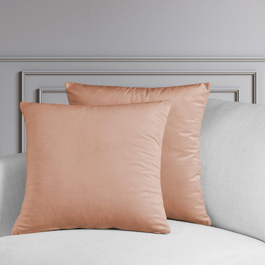 Peach Blossom Heritage Plush Velvet Cushion Covers - Pair - HalfPriceDrapes.com