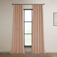 Peach Blossom Heritage Plush Velvet Curtain - HalfPriceDrapes.com