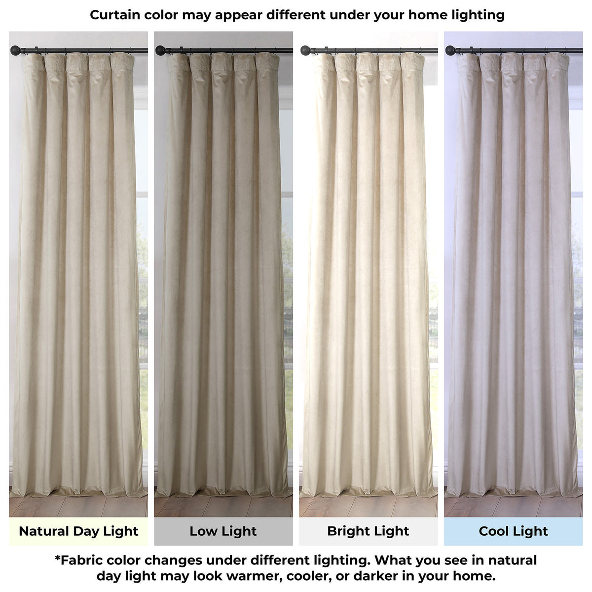 Macchiato Beige Heritage Plush Velvet Room Darkening Curtain
