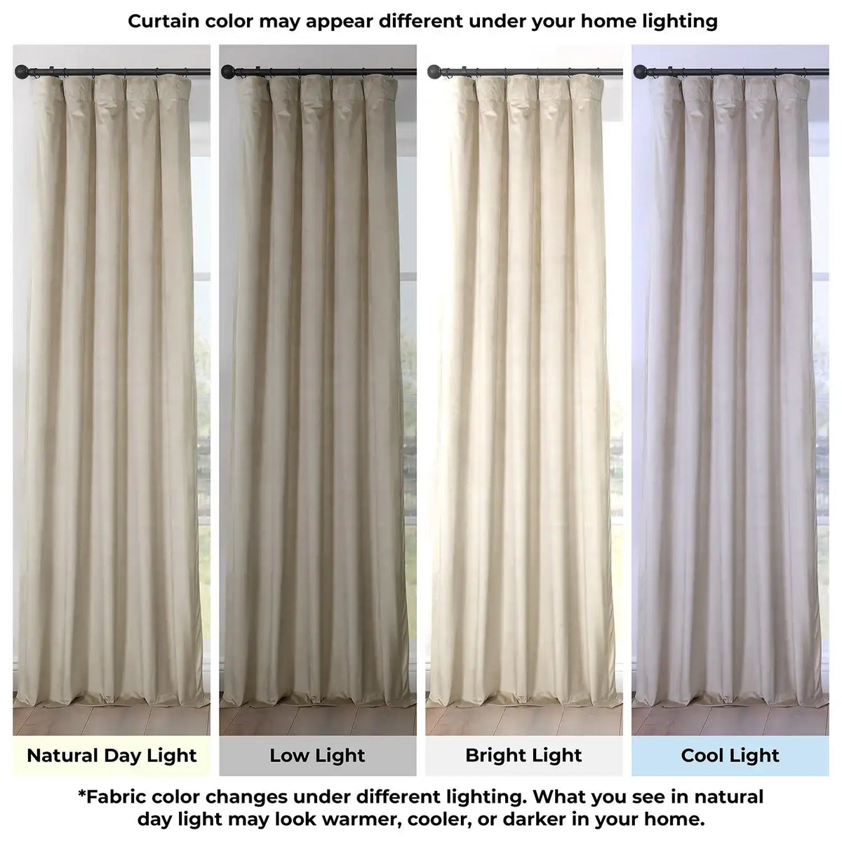 Macchiato Beige Heritage Plush Velvet Room Darkening Curtain