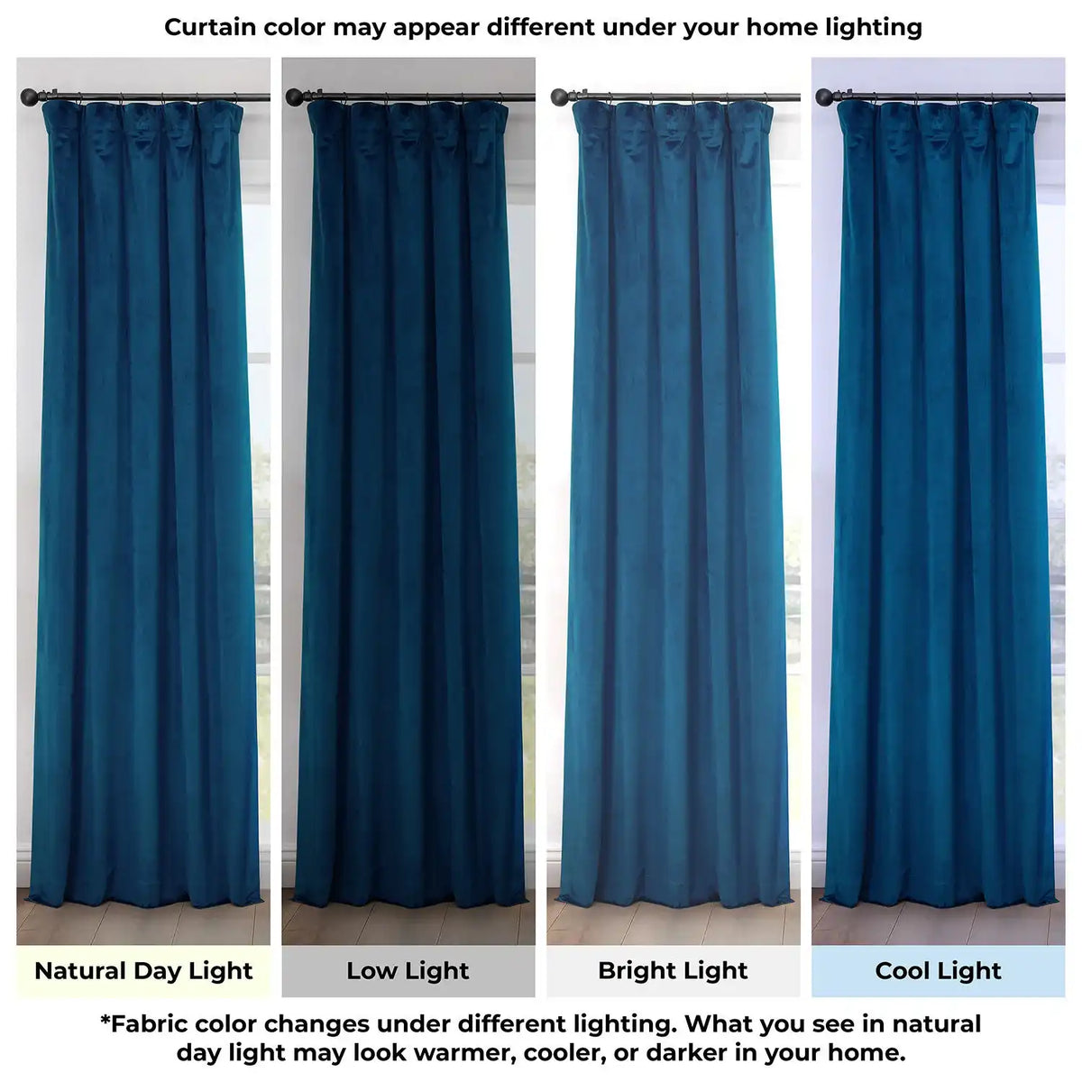 Pisces Blue Heritage Plush Velvet Room Darkening Curtain
