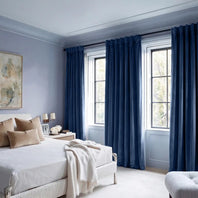 Pisces Blue Heritage Plush Velvet Custom Curtain