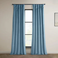 Light Blue Heritage Plush Velvet Curtain - HalfPriceDrapes.com