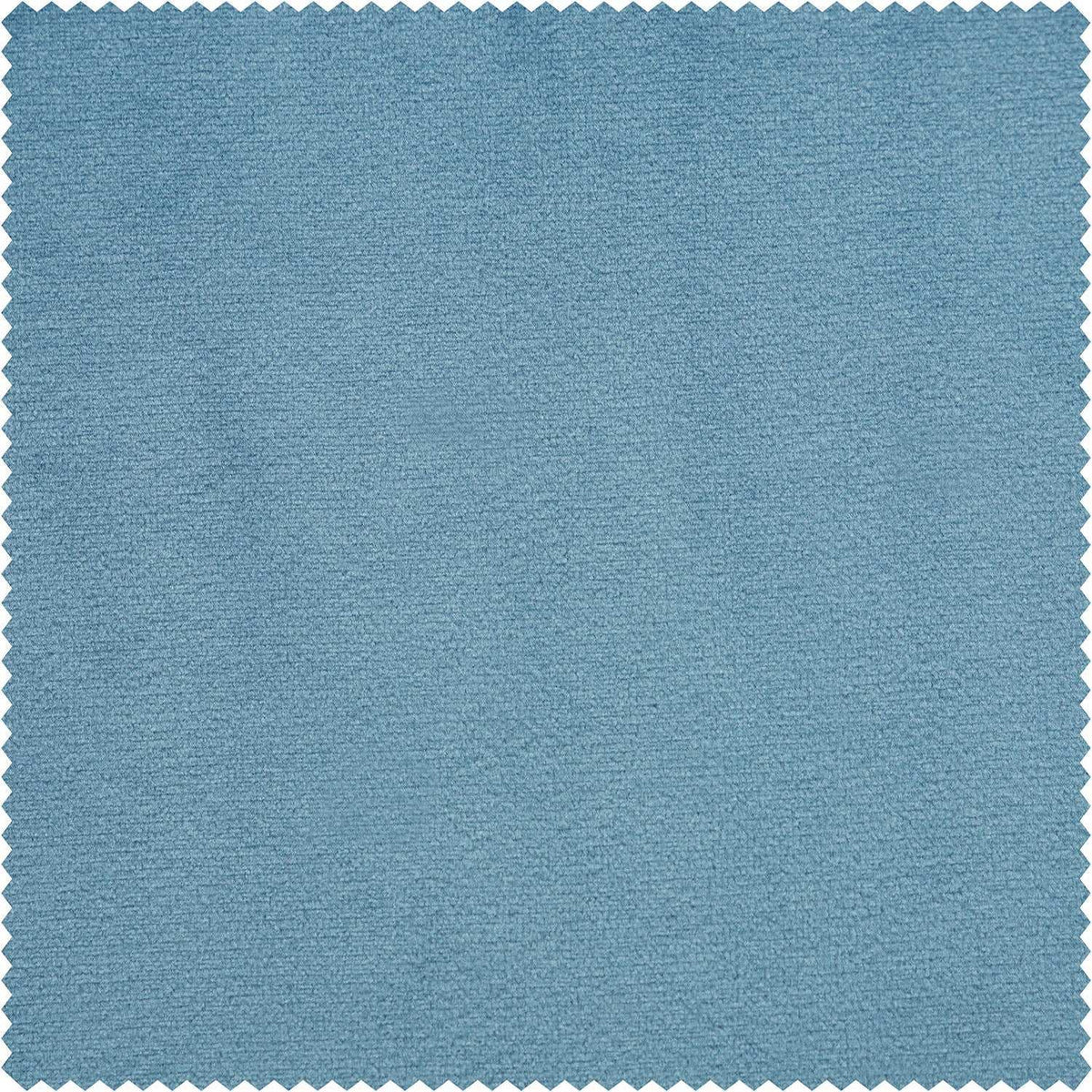 Light Blue Heritage Plush Velvet Custom Curtain