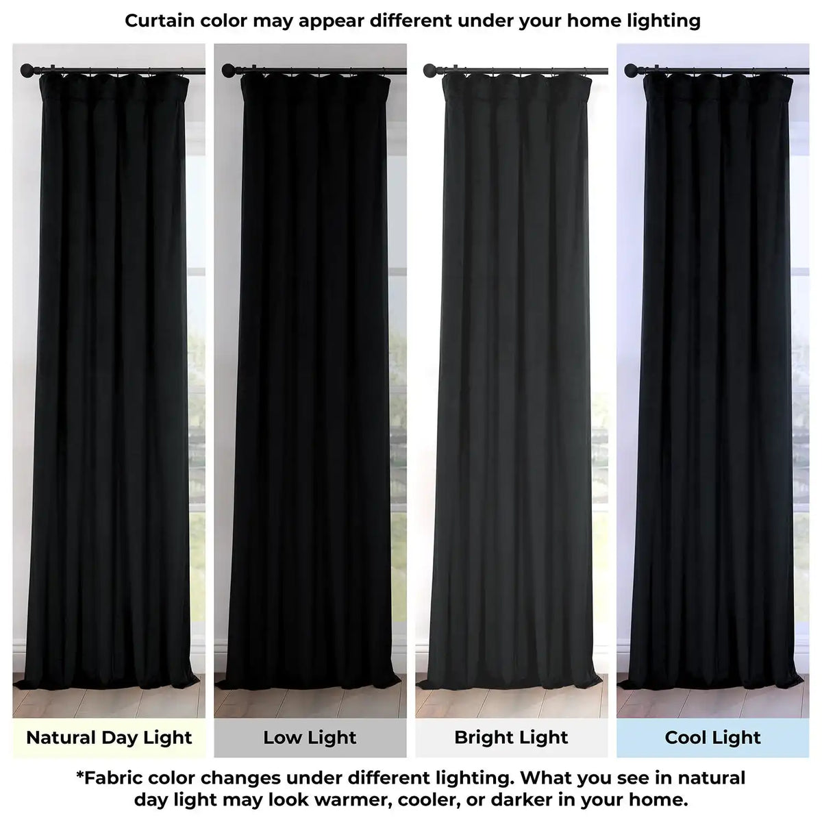 Black Heritage Plush Velvet Room Darkening Curtain