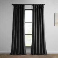 Black Heritage Plush Velvet Curtain - HalfPriceDrapes.com