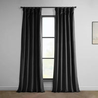 Black Heritage Plush Velvet Curtain - HalfPriceDrapes.com