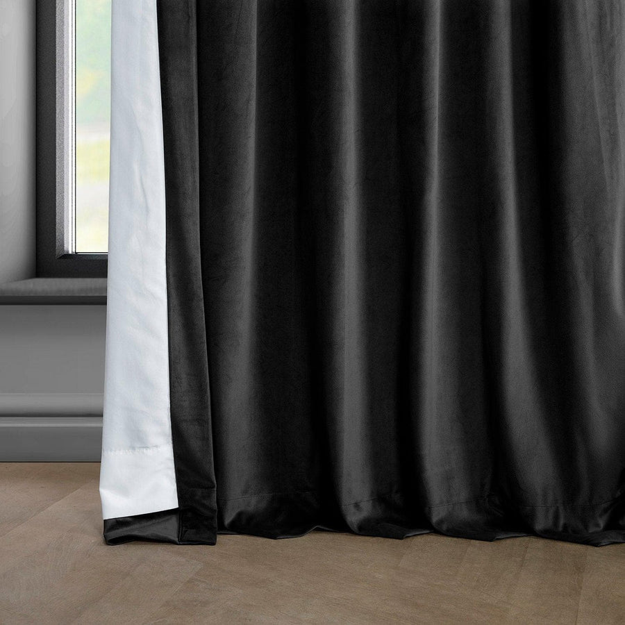 Black Heritage Plush Velvet Curtain - HalfPriceDrapes.com