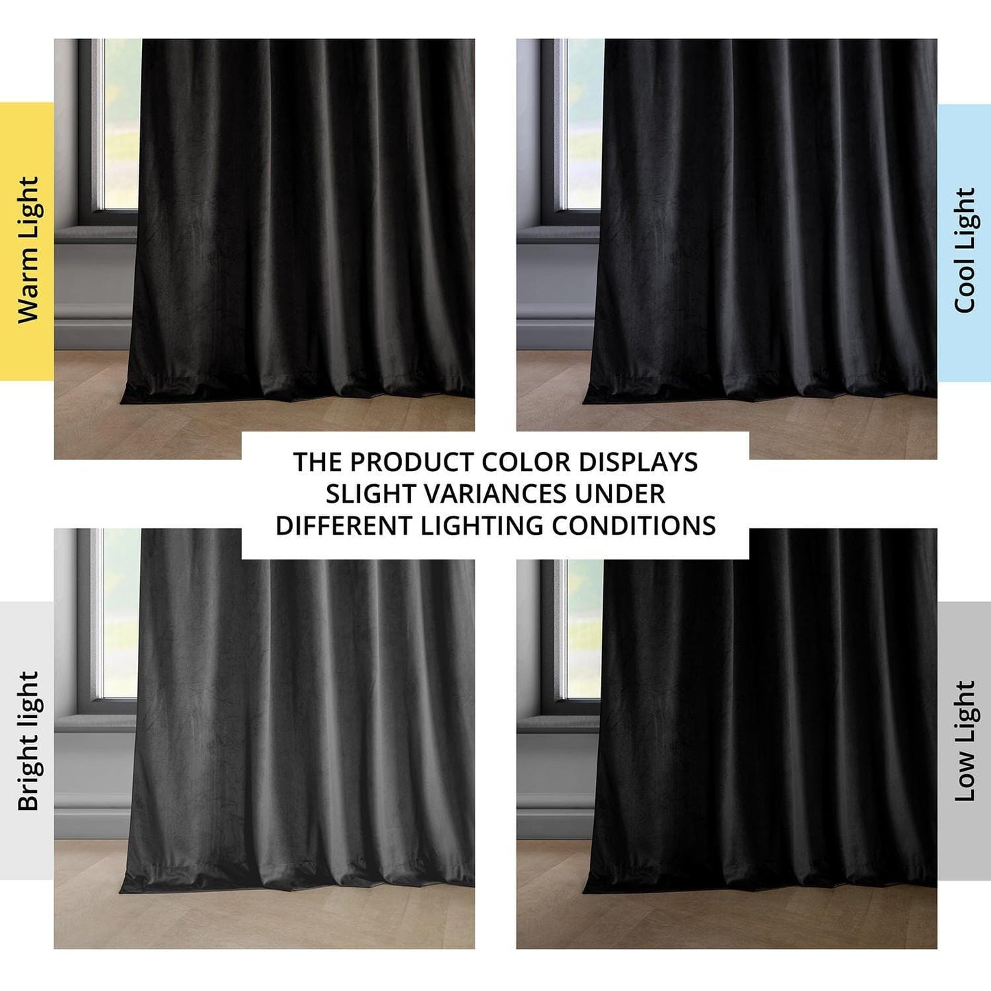 Black Heritage Plush Velvet Curtain - HalfPriceDrapes.com