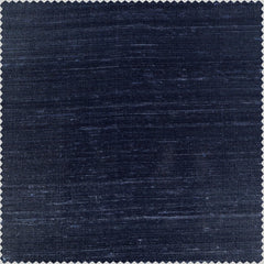 Navy Textured Dupioni Silk Room Darkening Curtain