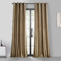 Gold Nugget Grommet Faux Silk Taffeta Blackout Curtain - HalfPriceDrapes.com