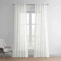 Aruba Cream Striped Linen Sheer Curtain - HalfPriceDrapes.com