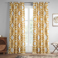 Mecca Gold Printed Cotton Curtain - HalfPriceDrapes.com