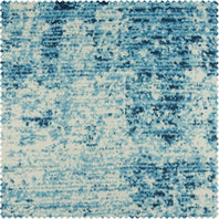 Strata Blue Printed Faux Linen Swatch - HalfPriceDrapes.com