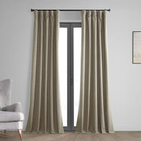 Warm Taupe Thermal Cross Linen Weave Blackout Curtain - HalfPriceDrapes.com