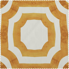 Mecca Gold Geometric Printed Cotton Room Darkening Curtain