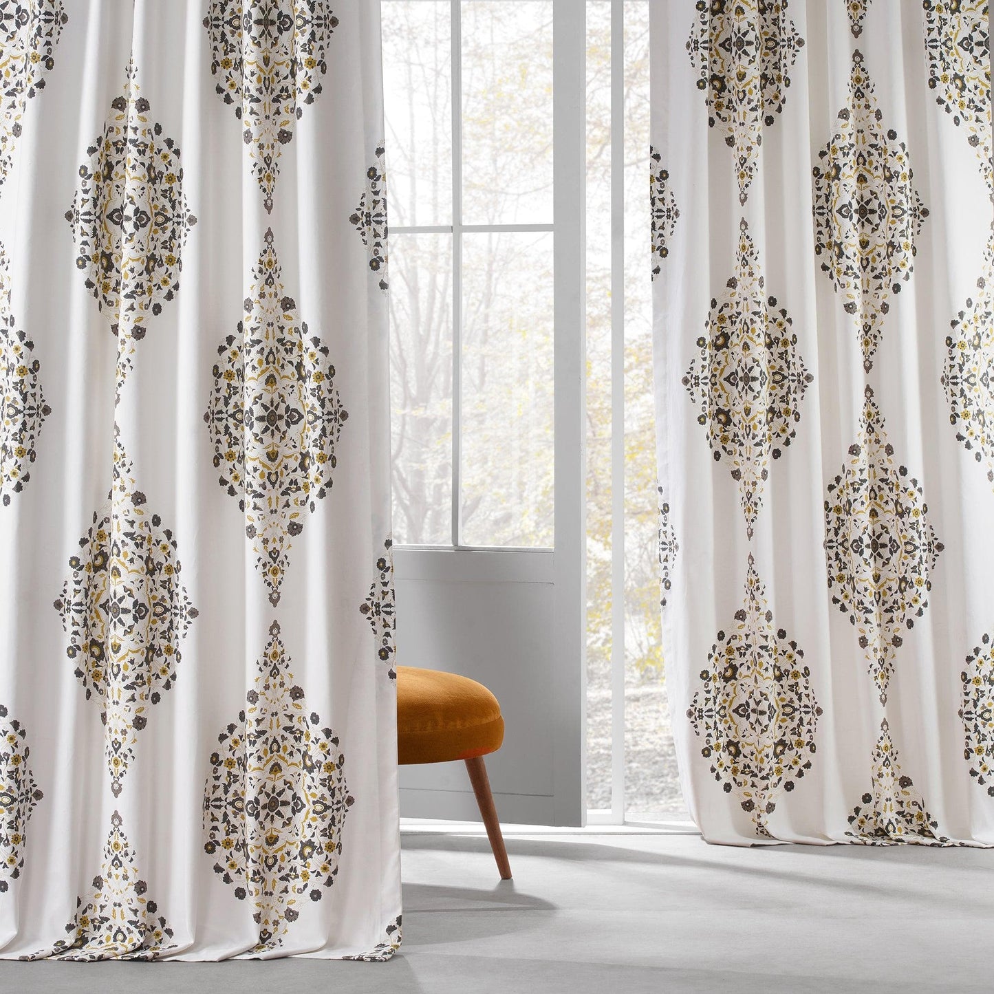 Kerala Gold Printed Cotton Curtain