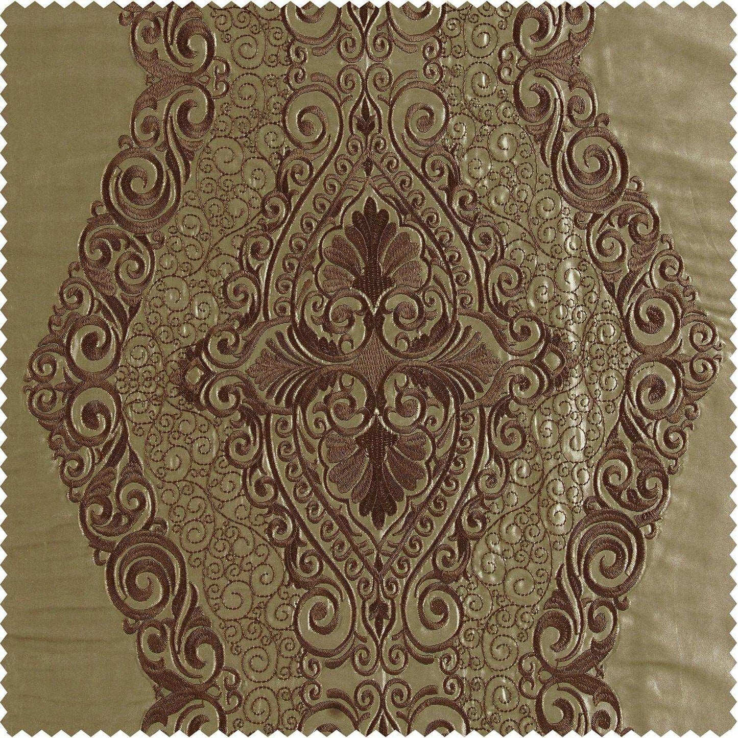 Chai Gold Designer Embroidered Swatch - HalfPriceDrapes.com