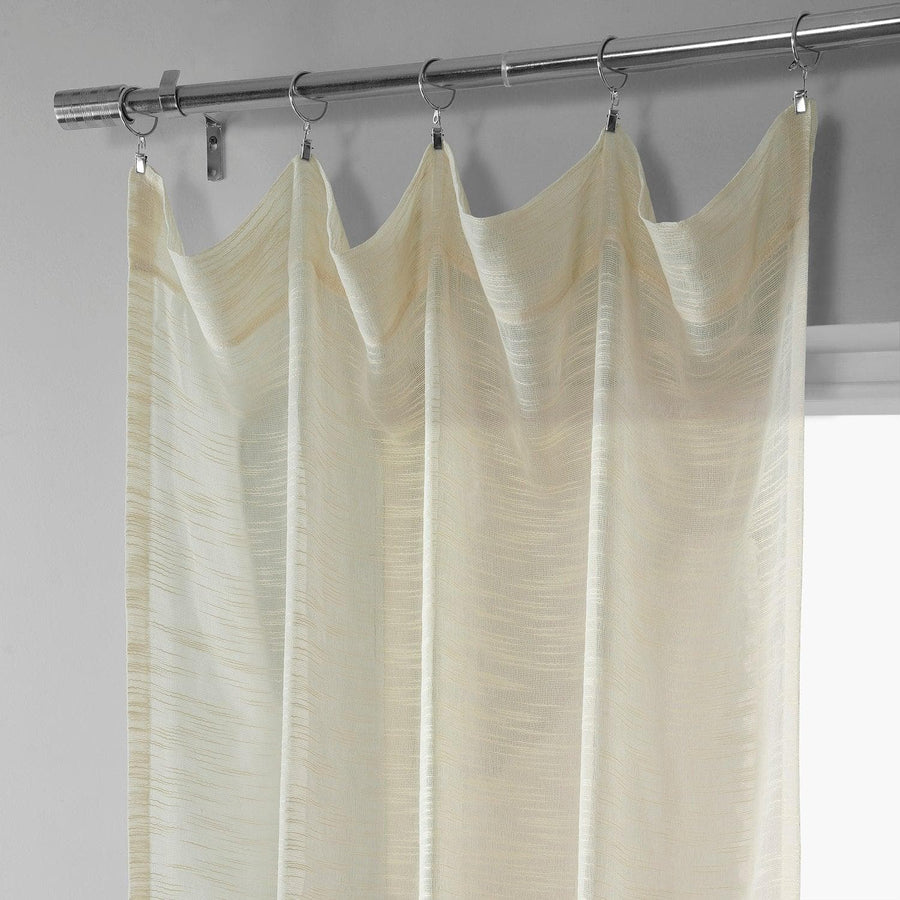 Cream Open Weave Linen Blend Sheer Curtain - HalfPriceDrapes.com