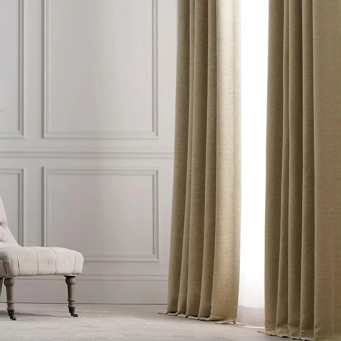 Ginger Textured Bellino Room Darkening Curtain - HalfPriceDrapes.com