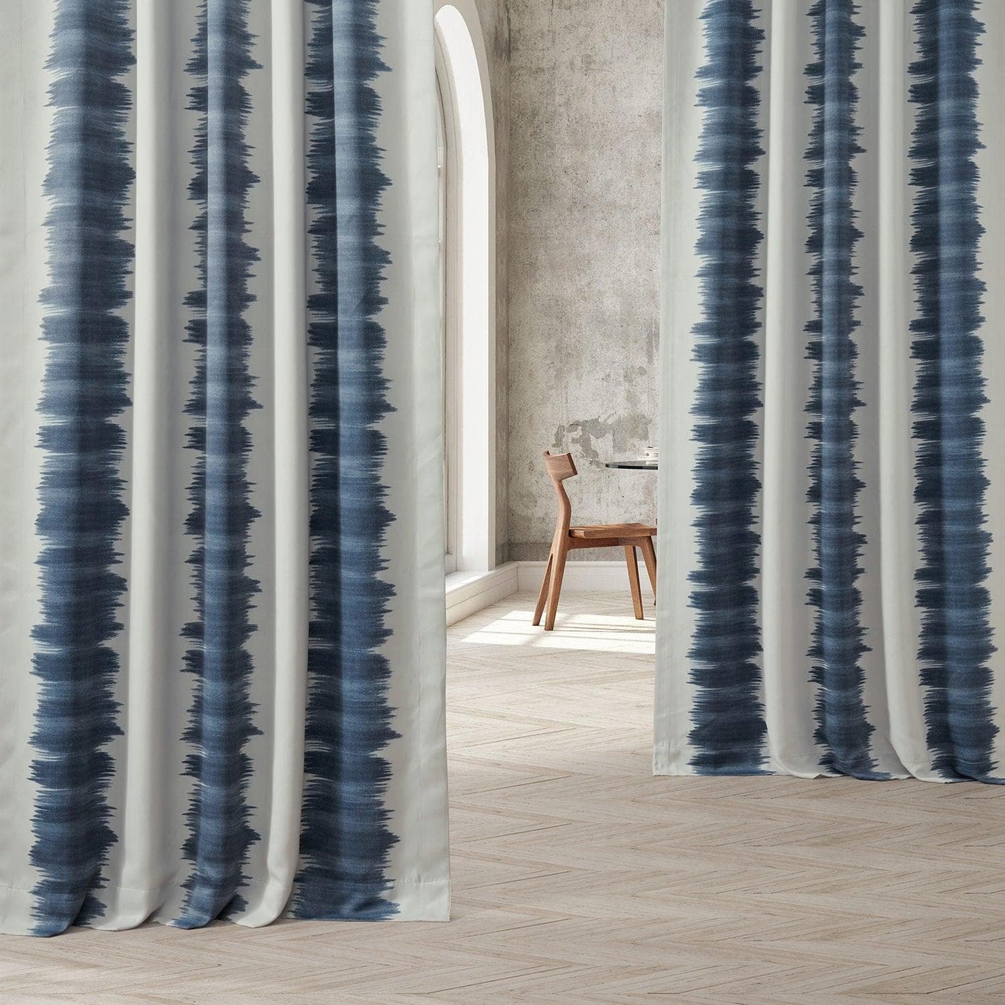 Flambe Blue Room Darkening Curtain - HalfPriceDrapes.com