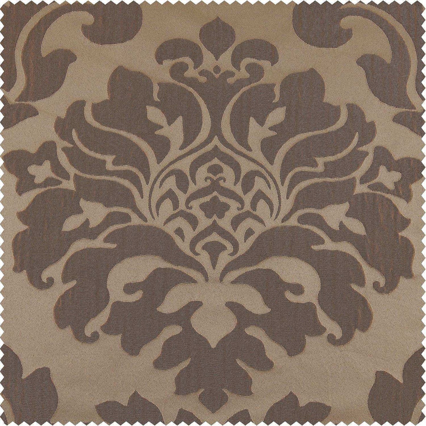 Astoria Taupe & Bronze Faux Silk Jacquard Custom Curtain - HalfPriceDrapes.com