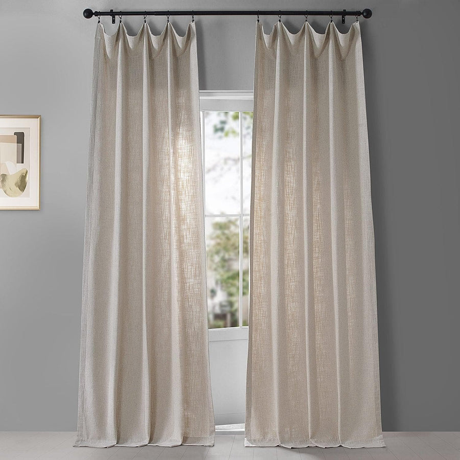 Mod Beige Heavy Belga Faux Linen Curtain