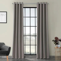 Neutral Grey Grommet Room Darkening Curtain