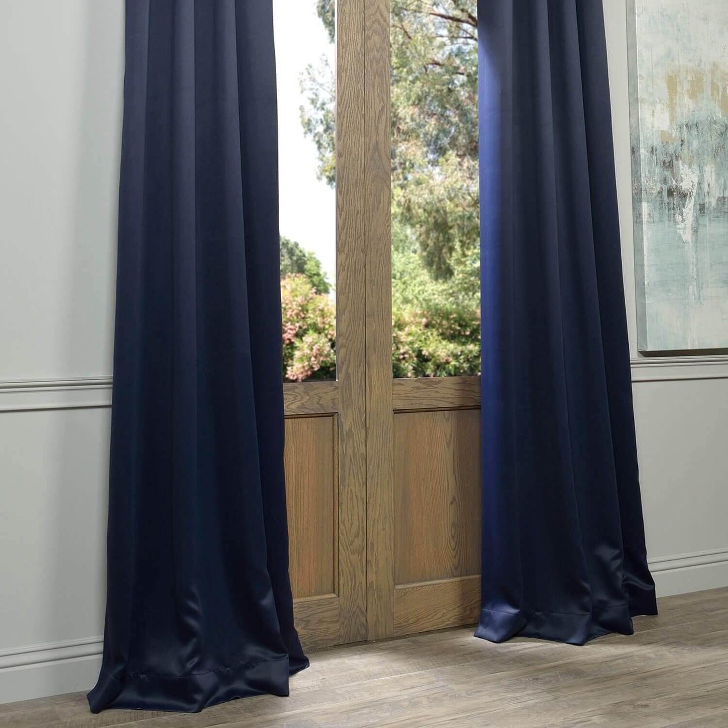 Navy Blue Grommet Room Darkening Curtain