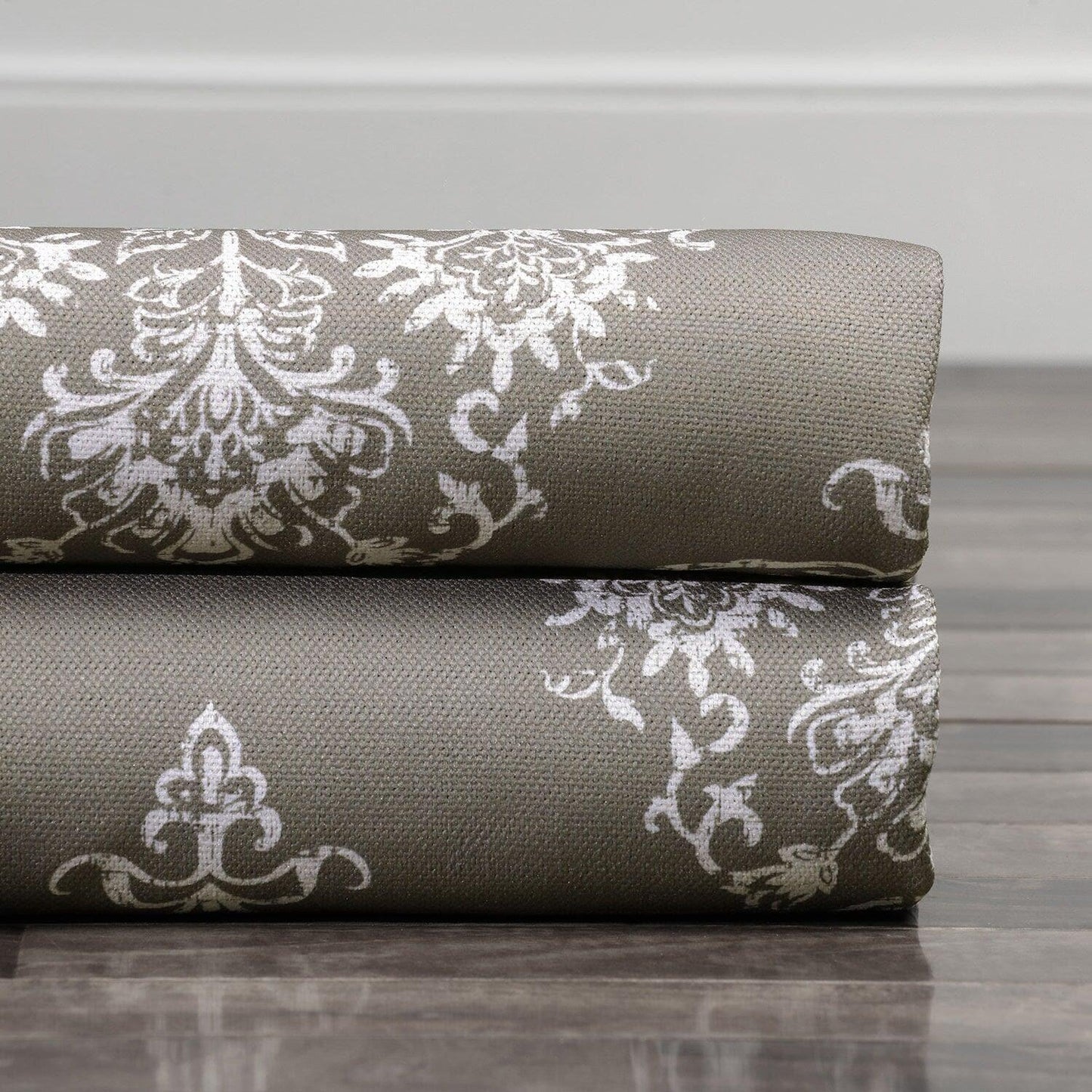 Istanbul Taupe Printed Faux Linen Swatch
