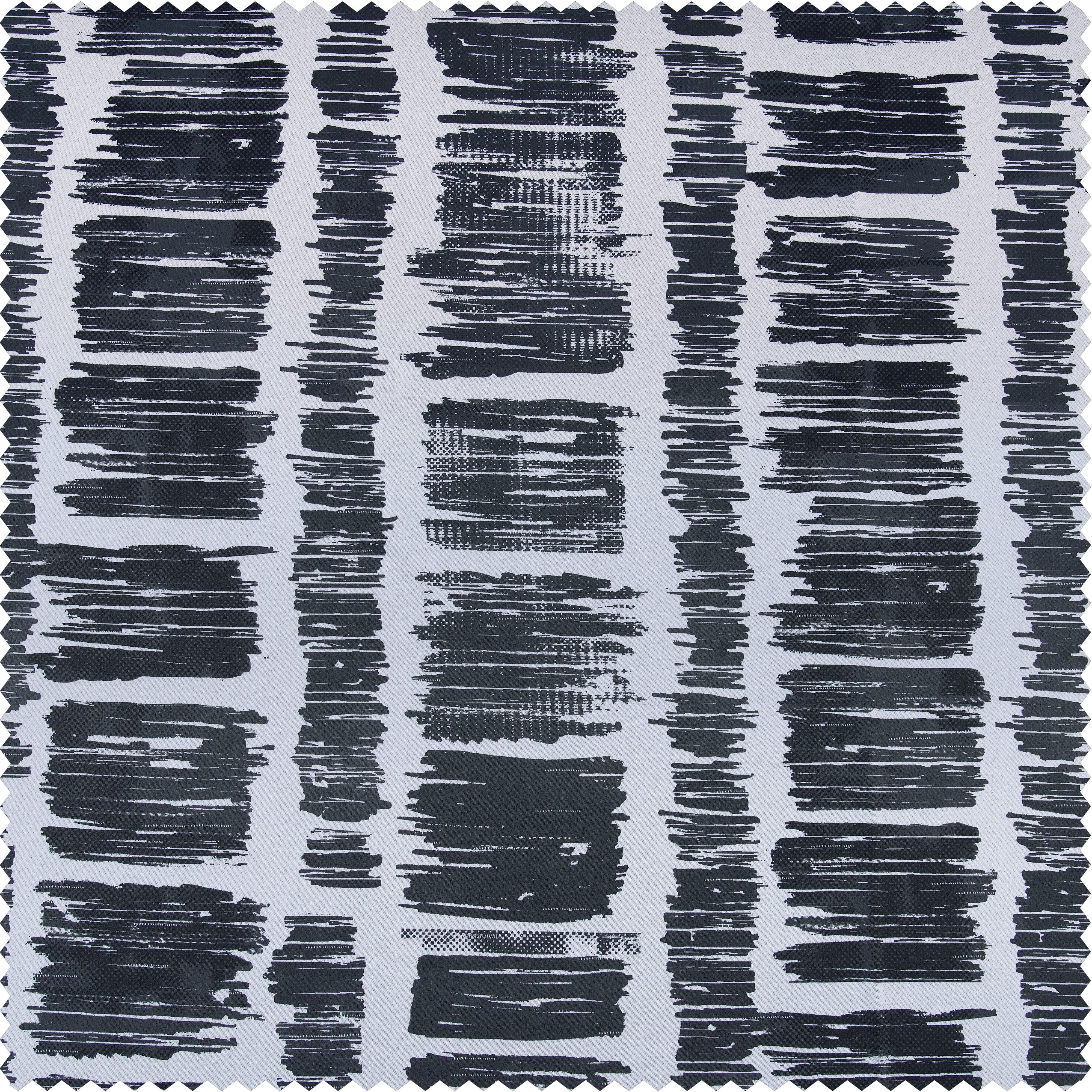 Matchstick Charcoal Black Abstract Room Darkening Curtain