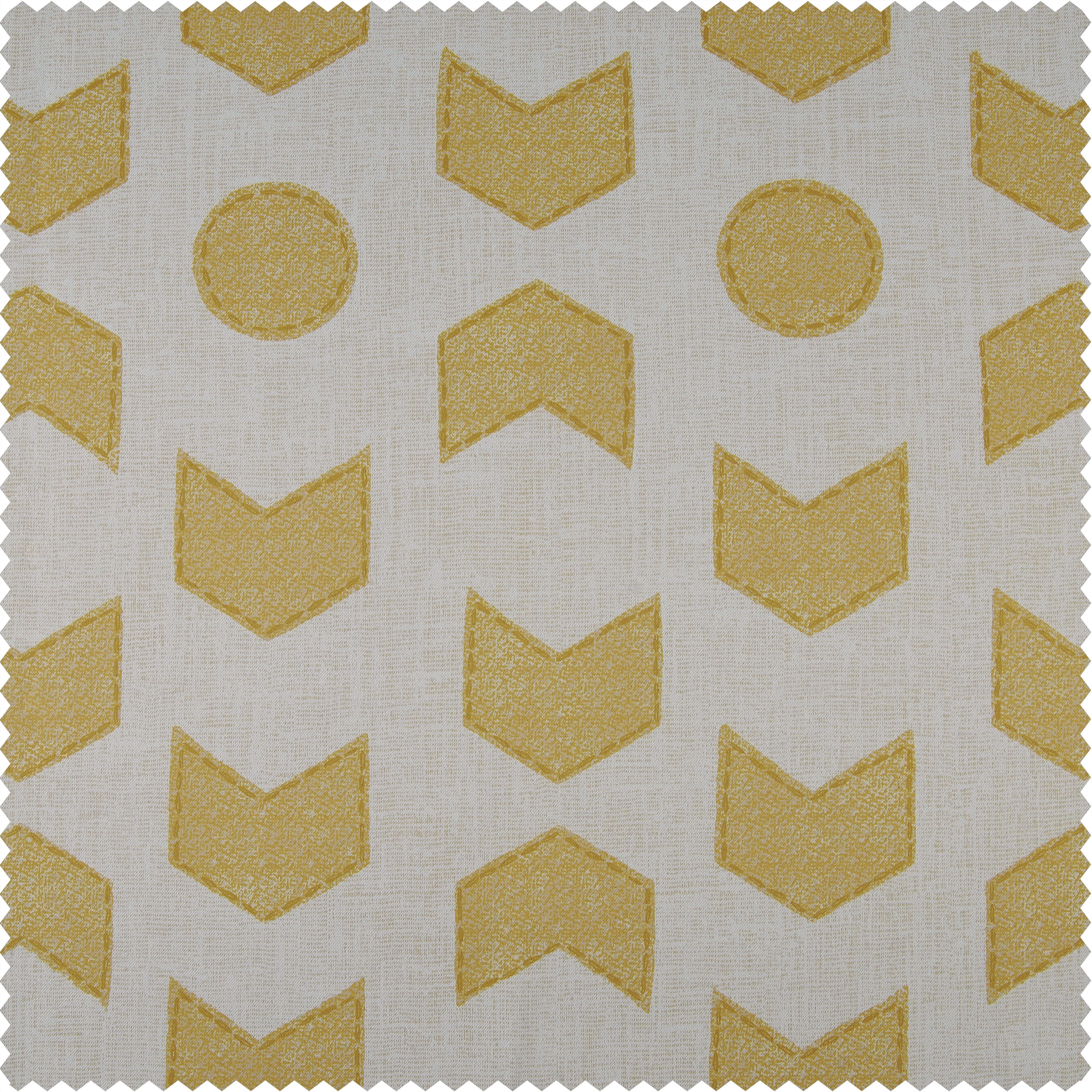 Badges Gold Geometric Room Darkening Curtain