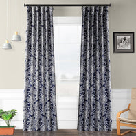 Flora Navy Room Darkening Curtain