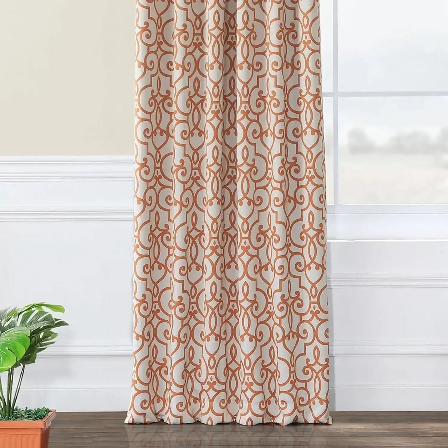 Nouveau Cream Room Darkening Curtain