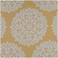 Meridian Gold Printed Polyester Swatch - HalfPriceDrapes.com